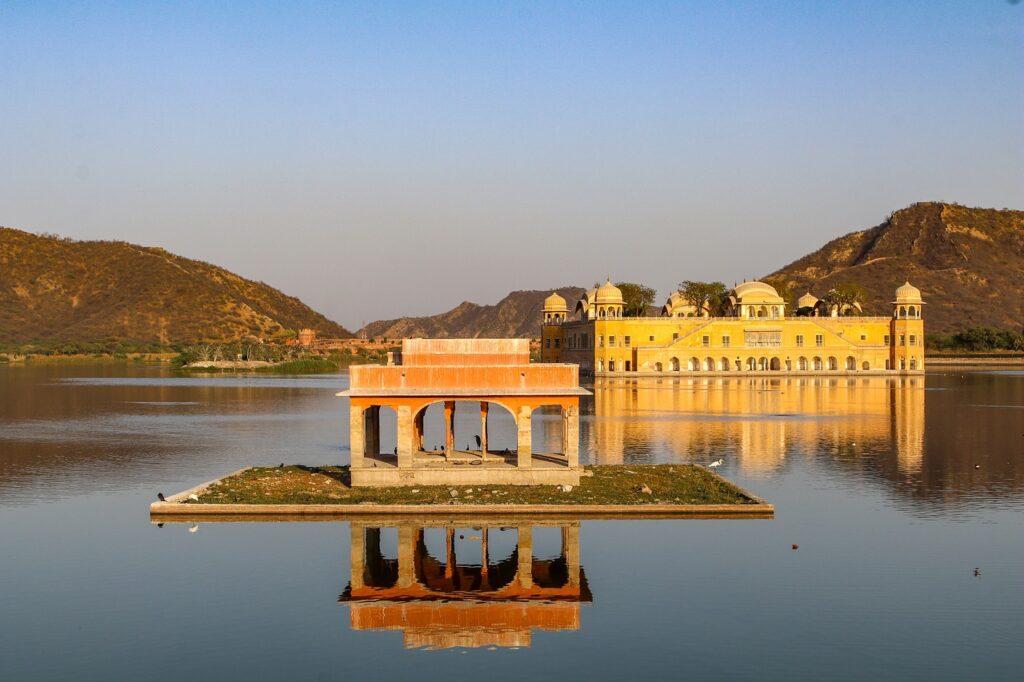 jal mahal jal mahal, nature, jaipur, sunset, water, reflection, mood